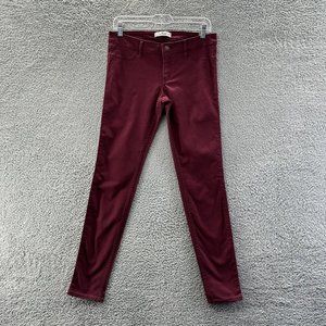 Hollister Khaki's Junior's Size 7 Maroon Khaki Style Skinny Pants Juniors Size 7